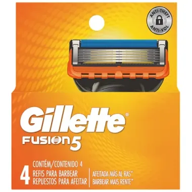 Carga para Aparelho de Barbear Gillette Fusion5 4 Unidades