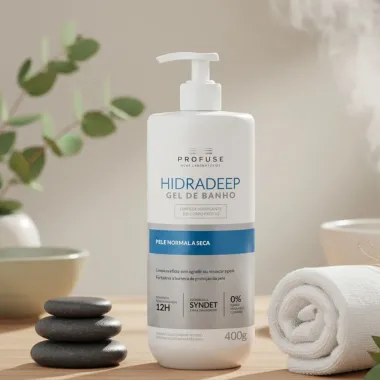 Hidradeep Gel de Banho Profuse Limpeza Hidratante Corporal e Facial 400g