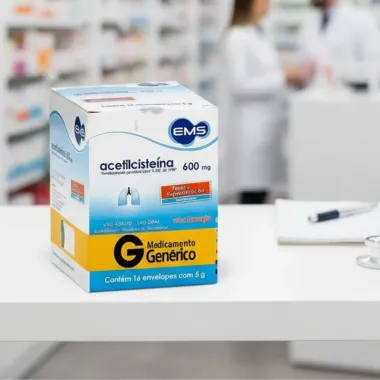 Acetilcisteína 600mg EMS Genérico Envelopes com 16 Unidades de 5g cada
