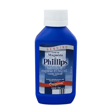 Leite de Magn&eacute;sia de Phillips Suspens&atilde;o Sabor Original com 120ml