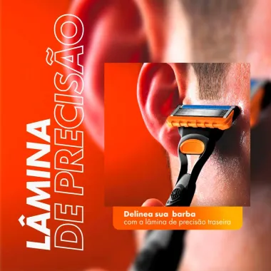 Aparelho de Barbear Gillette Fusion5 Recarreg&aacute;vel + 1 Carga