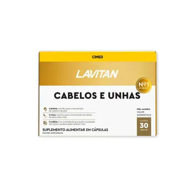Lavitan Cabelos e Unhas Suplemento Alimenta com 30 Cápsulas