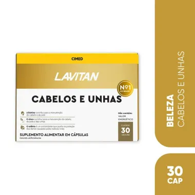 Lavitan Cabelos e Unhas Suplemento Alimenta com 30 Cápsulas