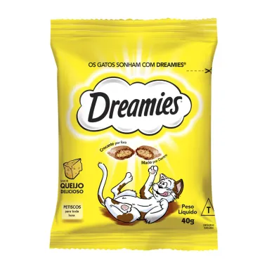 Petiscos para Gatos Dreamies Adultos Sabor Queijo Delicioso com 40g