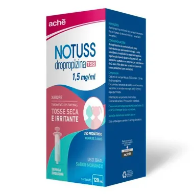 Notuss TSS 1,5mg/ml Xarope com 120ml + Seringa Dosadora Uso Pediátrico