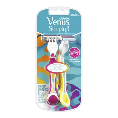 Aparelho de Depilação Gillette Simply Venus 3 com 2 Unidades