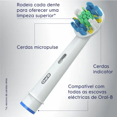 Refil para Escova Dental Elétrica Oral-B FlossAction com 2 Unidades