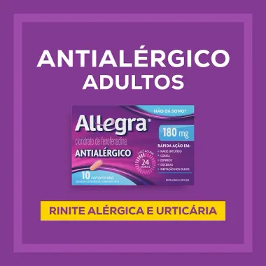 Allegra 180mg Antialérgico com 10 Comprimidos