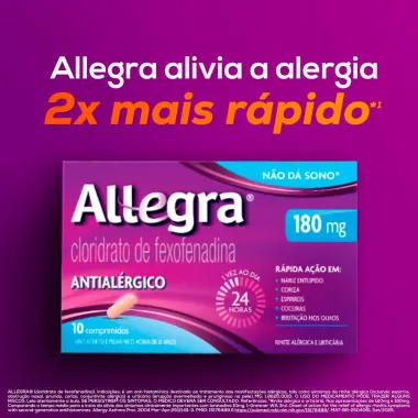 Allegra 180mg Antialérgico com 10 Comprimidos