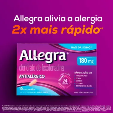 Allegra 180mg Antial&eacute;rgico com 10 Comprimidos