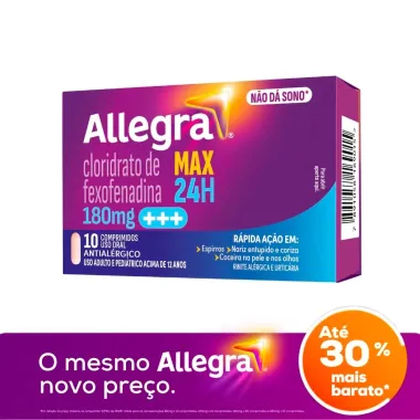 Allegra 180mg Antial&eacute;rgico com 10 Comprimidos
