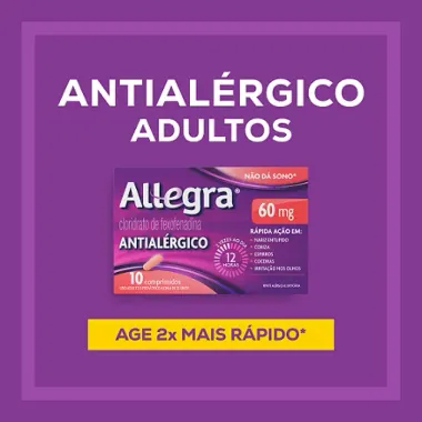 Allegra 60mg Antialérgico com 10 Comprimidos