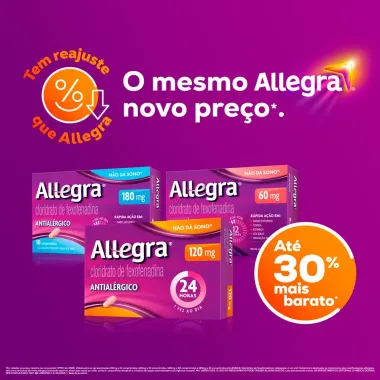 Allegra 60mg Antial&eacute;rgico com 10 Comprimidos