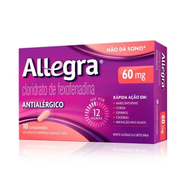 Allegra 60mg Antial&eacute;rgico com 10 Comprimidos