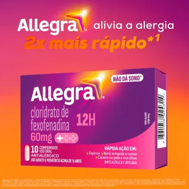Allegra 60mg Antial&eacute;rgico com 10 Comprimidos