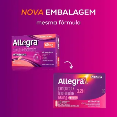 Allegra 60mg Antial&eacute;rgico com 10 Comprimidos