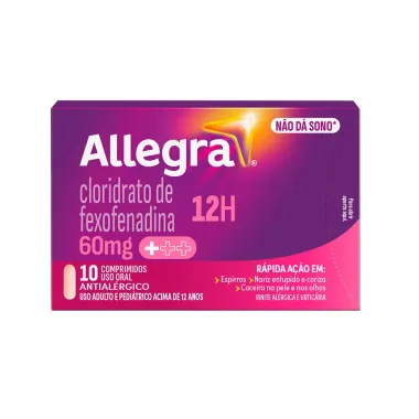 Allegra 60mg Antial&eacute;rgico com 10 Comprimidos