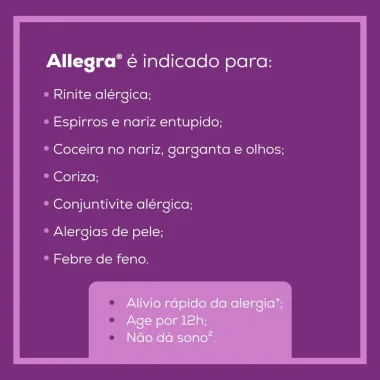 Allegra 60mg Antialérgico com 10 Comprimidos_3