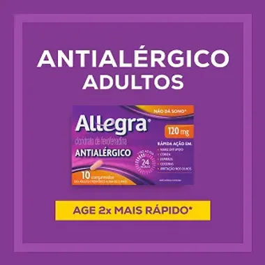 Allegra 120mg Antialérgico com 10 Comprimidos