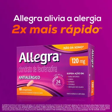 Allegra 120mg Antialérgico com 10 Comprimidos