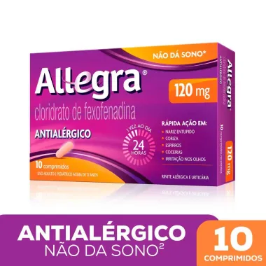 Allegra 120mg Antialérgico com 10 Comprimidos