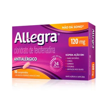 Allegra 120mg Antialérgico com 10 Comprimidos