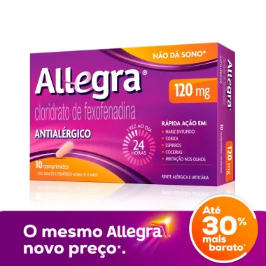 Allegra 120mg Antial&eacute;rgico com 10 Comprimidos