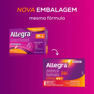 Allegra 120mg Antial&eacute;rgico com 10 Comprimidos
