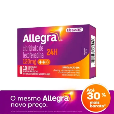 Allegra 120mg Antial&eacute;rgico com 10 Comprimidos