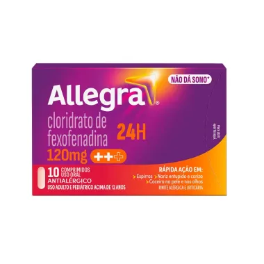 Allegra 120mg Antial&eacute;rgico com 10 Comprimidos