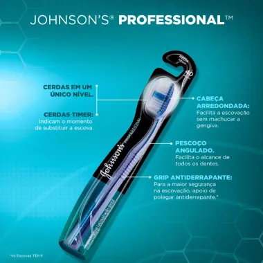 Escova Dental Reach Johnson's Professional M&eacute;dia Tamanho 40 Grande Cores Sortidas 1 Unidade