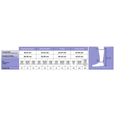 Meia Panturrilha (3/4) Sigvaris Select Comfort Premium 20-30 mmHg M (Tamanho Médio) Normal, Ponteira Aberta, Cor Natural