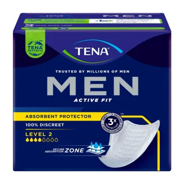 Absorvente Protetor Masculino para Incontinência Urinária Tena Men Active Fit Level 2 10 Unidades