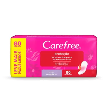 Protetor Di&aacute;rio Carefree Prote&ccedil;&atilde;o com Perfume 80 Unidades Leve Mais Por Menos