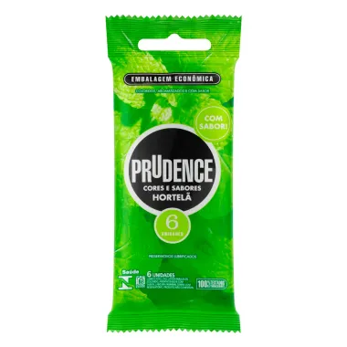 Preservativo Prudence Cores e Sabores Hortelã 6 Unidades