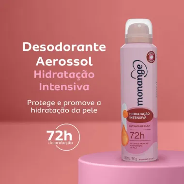 Desodorante Monange Hidrata&ccedil;&atilde;o Intensiva Aerossol Antitranspirante 72h 150ml