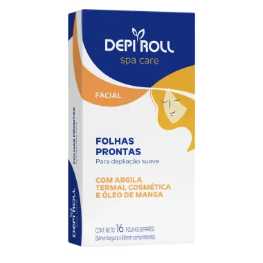 Depilador DepiRoll Spa Care Folhas Prontas Facial com 16 Unidades