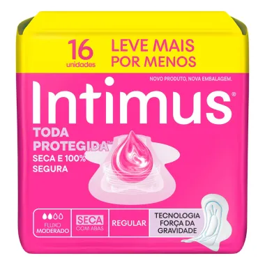Absorvente Intimus Toda Protegida Dia Seca com Abas 16 Unidades Leve Mais Por Menos