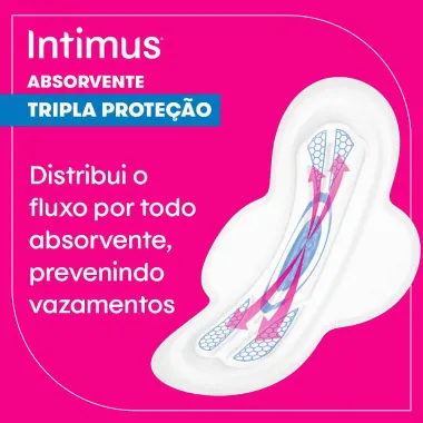 Absorvente Intimus Gel Tripla Proteção Cobertura Suave Com Abas Leve 16 Pague 14