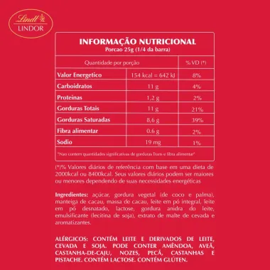 Chocolate Lindt Lindor ao Leite com Recheio Cremoso 100g