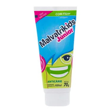 Gel Dental Malvatrikids Júnior Com Flúor + Xilitol com 70g