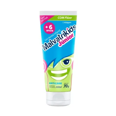 Gel Dental Malvatrikids Júnior Com Flúor + Xilitol com 70g