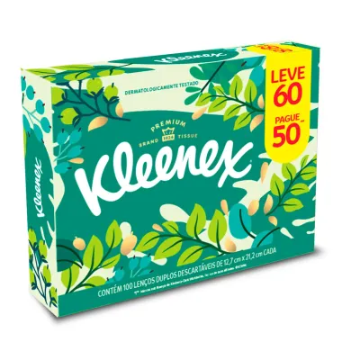 Len&ccedil;o de Papel Kleenex Premium Leve 60 Pague 50