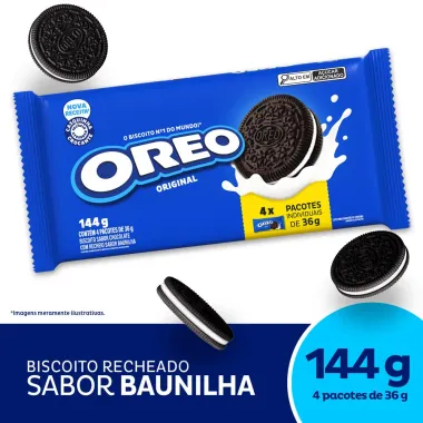 Biscoito Recheado Oreo Original Wandinha Multipack 144g
