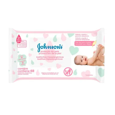 Lenços Umedecidos Johnson's Baby Proteção da Pele 48 Unidades