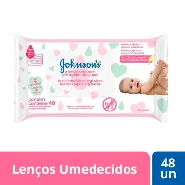 Lenços Umedecidos Johnson's Baby Proteção da Pele 48 Unidades