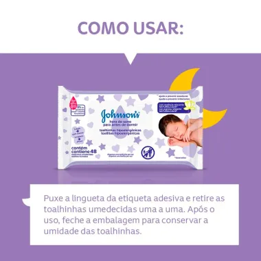 Toalhas Umedecidas Johnson's Baby Hora do Sono 48 Unidades