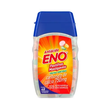 Eno Antiácido Pastilhas Mastigáveis Sabor Frutas Sortidas com 48 Comprimidos Mastigáveis