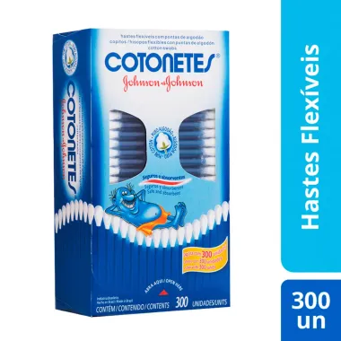 Hastes Flex&iacute;veis Cotonetes Johnson & Johnson 300 Unidades