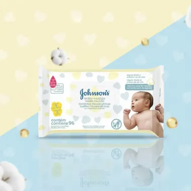 Toalhas Umedecidas Johnson's Baby Recém Nascido 96 Unidades